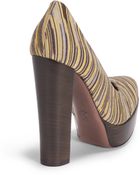 Missoni Multistriped Chunky Heel Platform Pumps - Lyst