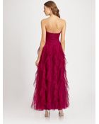 Ml Monique Lhuillier Ruffled Gown - Lyst