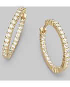 Roberto Coin Diamond & 18k Yellow Gold Hoop Earrings - Lyst