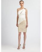 Aidan Mattox One Shoulder Peplum Top - Lyst