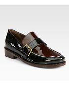 Marni Bicolor Patent Leather Loafers - Lyst