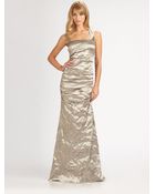 Nicole Miller Metallic Gown - Lyst