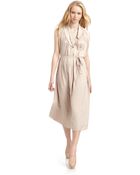 Richard Chai Love Pleated Belted Dress - Lyst