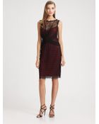 Tadashi Shoji Lace Overlay Dress - Lyst