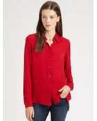 Theory Kissa Silk Georgette Top - Lyst