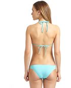 Just Cavalli Gold Hardware Triangle Bikini Top - Lyst