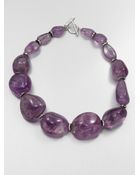 Oscar de la Renta Amethyst Bead Necklace - Lyst