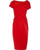 Donna Karan New York Draped Stretch Jersey Dress - Lyst