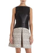 Proenza Schouler Leather And Cotton-Blend Tweed Mini Dress - Lyst