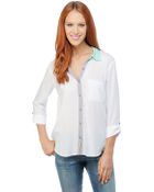 Splendid Colorblock Button Down Shirt - Lyst