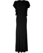 Elie Saab Black Silk Gown with Cutout Shoulder Detail - Lyst