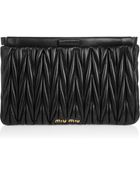 Miu Miu Leather Clutch - Lyst