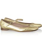Rochas Metallic Leather Ballet Flats - Lyst