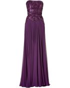 Elie Saab Pansy Purple Sequined Silk Gown - Lyst