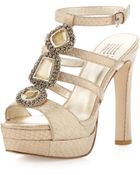 Pelle Moda Juneau Bejeweled Sandal Champagne - Lyst