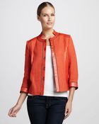 Bagatelle Tweedtextured Leather Jacket - Lyst