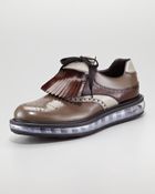 Prada Hover Spazzolato Kiltie Wingtip - Lyst