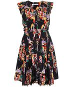 10 Crosby Derek Lam Pleated Capsleeve Dress - Lyst