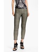 Helmut Lang Rift Stretch Leather Crop Leggings - Lyst