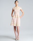 Lela Rose Cap Sleeve Boucle Dress - Lyst