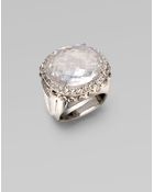 John Hardy Bamboo White Topaz & Sterling Silver Dome Ring - Lyst