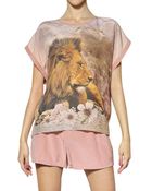 Emma Cook Printed Silk Cotton Crepe De Chine Top - Lyst