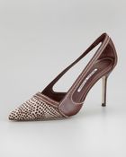 Manolo Blahnik Tifo Canvastoe Pump Chocolate - Lyst