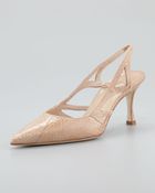 Manolo Blahnik Snakeskin Sling-back Pump - Lyst
