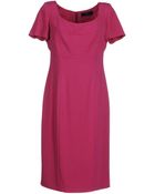 Rena Lange Short Sleeves Boat Neck Dress - Lyst