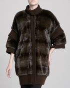 Carolina Herrera Knittrimmed Mink Fur Coat - Lyst