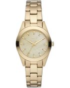 DKNY Ladies Round Goldtone Stainless Steel Watch - Lyst