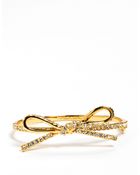 Kate Spade Skinny Pave Bow Bangle Bracelet - Lyst