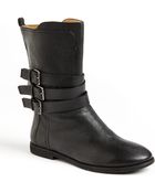 Nine West Sorbie Buckle Leather Boots - Lyst
