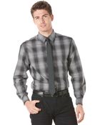 Perry Ellis Ombré Plaid Woven Sport Shirt - Lyst