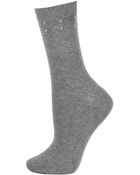 Topshop Grey Diamante Ankle Socks - Lyst
