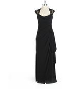Xscape Metallic Lace Cap Sleeved Evening Gown - Lyst
