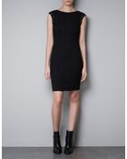 Zara Jacquard Dress with Mirror Stones - Lyst