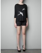 Zara Oversize Jacquard Sweater - Lyst