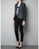 Zara Checked Blazer - Lyst