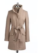 Calvin Klein Rib Knit Belted Coat - Lyst