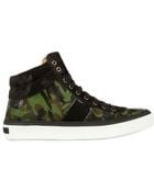 Jimmy Choo Camouflage Pony Skin High Top Sneakers - Lyst