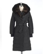 Jones New York Faux Fur Hooded Quilted Coat - Lyst