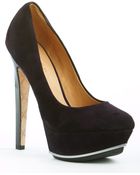 L.A.M.B. Dolores Suede Platform Pumps - Lyst