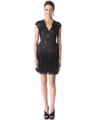 Matthew Williamson Flocked Feather Dress - Lyst