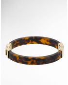 Michael Kors Faux Tortoise Hinged Bangle - Lyst