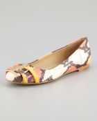 snakeskin ballerinas