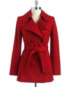 Via Spiga Petites Double Breasted Cropped Trench Coat - Lyst