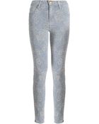 Current/Elliott Mood Indigo Floral Jeans - Lyst
