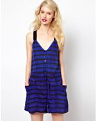 Sonia By Sonia Rykiel Jersey and Silk Mixed Playsuit - Lyst