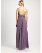 Aidan Mattox Sequined Strapless Gown - Lyst